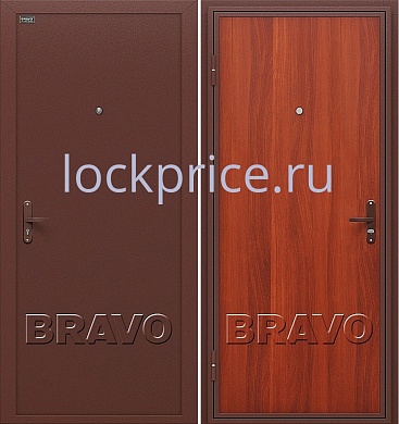 Входная дверь внутреннего открывания Инсайд Эконом Антик Медь/ИталОрех